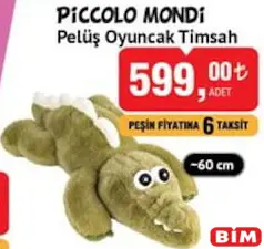 PİCCOLO MONDİ PELÜŞ OYUNCAK TİMSAH 60 CM